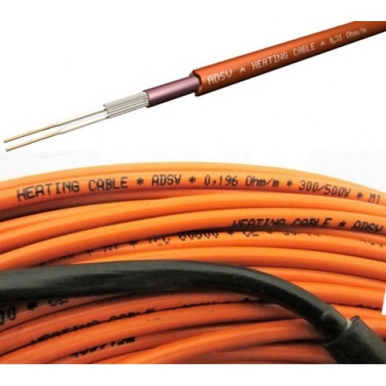 Тонкий кабель Fenix (Чехия) ADSV двужильный 120 Вт, 11,4 м для укладки под плитку