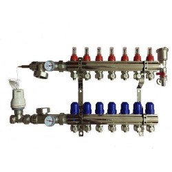 Коллектор со встроенным смес.узлом KOER KR.S1012-07 1х7 SUS304 и евроконусами 3/4-16 (KR-2940)