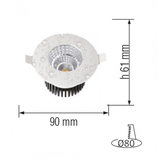 Светодиодный светильник врезной белый точечный 6W 4200К COB LED Horoz Gabriel 016-029-0006 Светодиодный светильник врезной белый точечный 6W 4200К COB LED Horoz Gabriel 016-029-0006