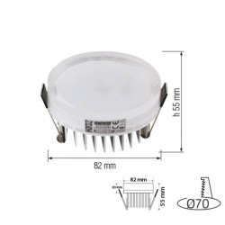 Светодиодный светильник врезной белый 7W 4200K SMD LED Horoz Valeria-7 016-040-0007
