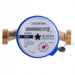 Счетчик холодной воды ECOSTAR 1/2 2.5 м3/ч класс C 74162 Счетчик холодной воды ECOSTAR 1/2 2.5 м3/ч класс C 74162