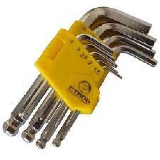 Набор Г-образных ключей HEX 1.5-10мм 9 шт Сталь 48102