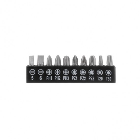 Рукоятка с храповым механизмом комплект насадок 10шт Intertool VT-0105