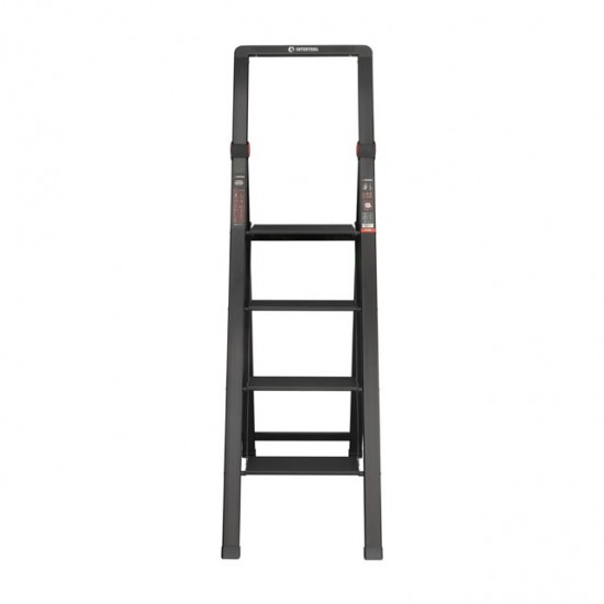 Стремянка стальная 4 ступени Black Slim высота 912 мм Intertool LT-5004