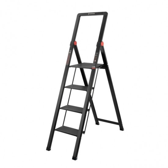 Стремянка стальная 4 ступени Black Slim высота 912 мм Intertool LT-5004