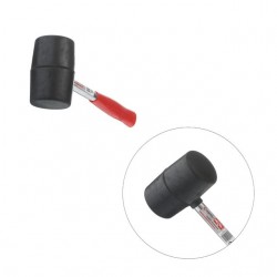 Киянка резиновая черная с металлической ручкой 340г Intertool HT-0229