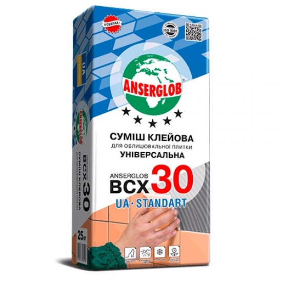 Клей для облицовки плитки Anserglob (Ансерглоб) BCX 30 25 кг