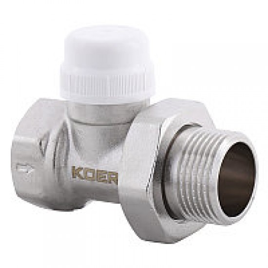 Кран термостатический прямой 1/2х1/2 с антипротечкой KOER KR3070