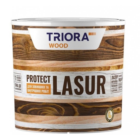Лазурь акриловая для дерева Triora Protect Lasur дуб 2,5 л