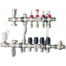 Коллектор со встроенным смесит. узлом KOER KR.S1011-04 1х4 SUS304 и евроконусами 3/4-16 (KR2927)