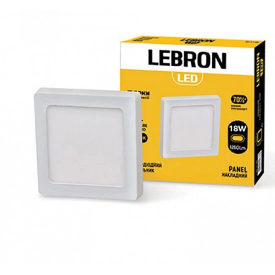 Светильник светодиодный накладной LEBRON L-PRS-1841 18W 4100K с блоком питания Квадрат 12-10-94