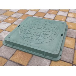 Люк садовый полимерпесчаный квадратный Garden зеленый 1.5т 480/640 60мм 284396