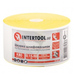 Наждачная бумага на бумажной основе K80 115 мм INTERTOOL BT-0818