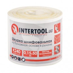 Наждачная бумага на бумажной основе K240 115 мм INTERTOOL BT-0825