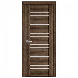 Дверь Валенсия (Вива) ПВХ Вива со стеклом сатин Бук табачный