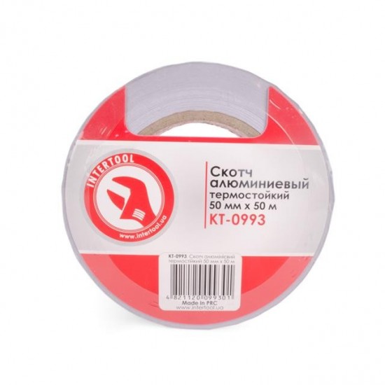 Скотч алюминиевый термостойкий 50ммх50м Intertool KT-0993