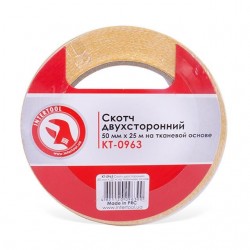 Скотч двухсторонний 50мм х25м на тканевой основе Intertool KT-0963