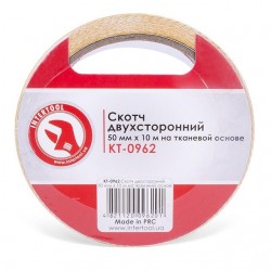 Скотч двухсторонний 50 мм х10 м на вспененной основе Intertool KT-0962