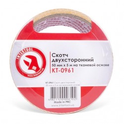 Скотч двухсторонний 50мм х5м на тканевой основе Intertool KT-0961