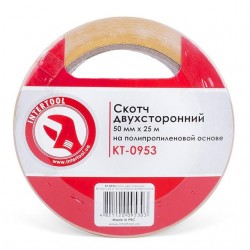 Скотч двухсторонний 50мм х 25м на полипропиленовой основе Intertool KT-0953