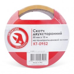 Скотч двухсторонний 50мм х10м на полипропиленовой основе Intertool KT-0952