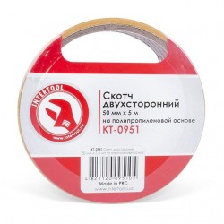 Скотч двухсторонний 50мм х5м на вспененной основе Intertool KT-0951