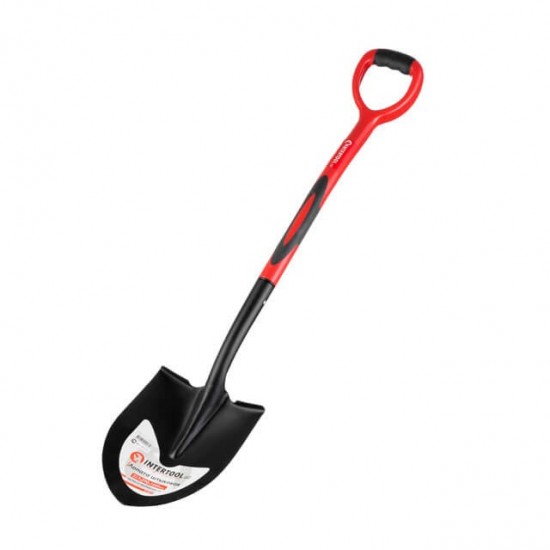Лопата штыковая фибергласрвая ручка 217х290х1050мм Intertool FT-2013