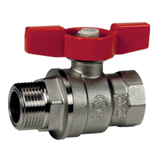 Кран шаровый 1/2 ВН WATERPRO WP602-15 красная бабочка с ручкой WP2914