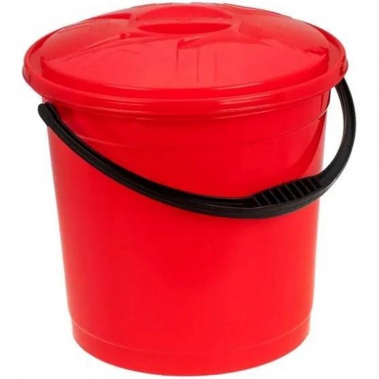 Ведро пластиковое для пищевых продуктов R-Plastik с крышкой 10л красное 438542