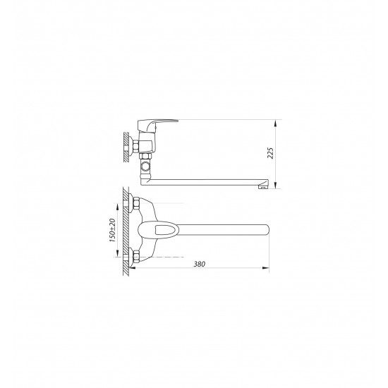 Смеситель для ванны ZERIX EDL A180 ZX0030