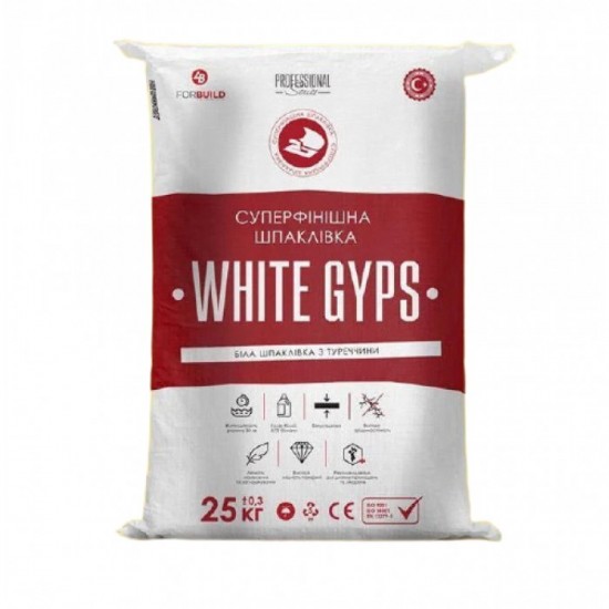 Шпаклевка гипсовая WHITE GYPS финишная 25 кг
