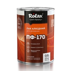 Алкидный лак ПФ-170 универсальный для внешних и внутренних работ глянцевый Ролакс 0.8 кг Алкидный лак ПФ-170 универсальный для внешних и внутренних работ глянцевый Ролакс 0.8 кг