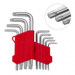 Набор шестигранных ключей Г-образных TORX T10-T50 CrV Intertool HT-0607 9шт Набор шестигранных ключей Г-образных TORX T10-T50 CrV Intertool HT-0607 9шт