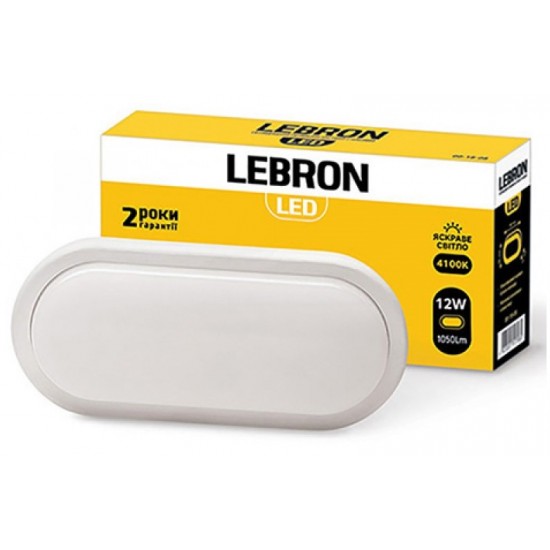 Светодиодный светильник влагозащищенный LEBRON L-WLO 12W 4100K 1050Lm IP65 овал 15-35-04