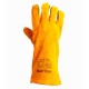 Перчатки Краги комбинированные кожа+ткань с манжетом желтые D-FLAME 4507