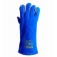 Перчатки Краги комбинированные кожа+ткань с манжетом синие  D-FLAME 4508
