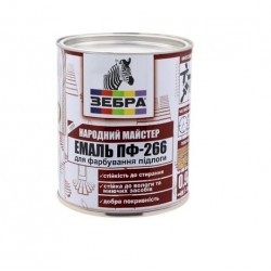 Эмаль ПФ-266 для пола ZEBRA MASTER 1286 M86 коричневый 0.8кг Эмаль ПФ-266 для пола ZEBRA MASTER 1286 M86 коричневый 0.8кг
