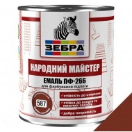 Эмаль ПФ-266 для пола ZEBRA MASTER 1286 M86 коричневый 2.6кг