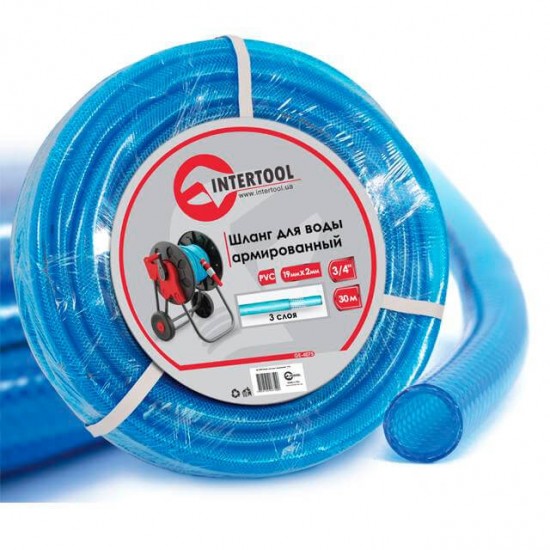 Шланг для полива армированный 3-х слойный 3/4 30м Intertool GE-4075