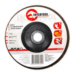 Диск шлифовальный лепестковый 180*22мм Intertool K100 BT-0230