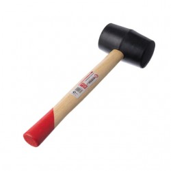 Киянка резиновая черная с деревянной ручкой 350г Intertool HT-0236