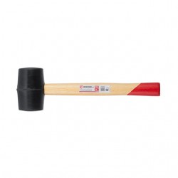 Киянка резиновая черная с деревянной ручкой 350г Intertool HT-0236