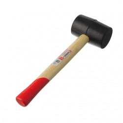 Киянка резиновая черная с деревянной ручкой 450г 60мм Intertool HT-0237