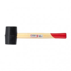 Киянка резиновая черная с деревянной ручкой 450г 60мм Intertool HT-0237