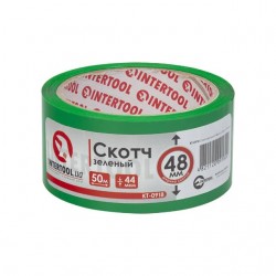 Скотч зеленый 48ммх100м 44мкм Intertool KT-0918