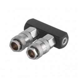 Разветвитель воздуха 1/4 на 2 выхода, прямой, 10bar с быстроразъемным соед. INTERTOOL PT-1854