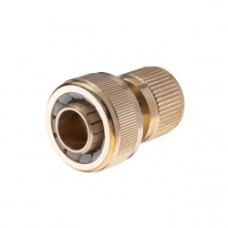 Коннектор латунный с аквастопом 1/2 на шланг 3/4 STORM INTERTOOL GE-1217 Коннектор латунный с аквастопом 1/2 на шланг 3/4 STORM INTERTOOL GE-1217