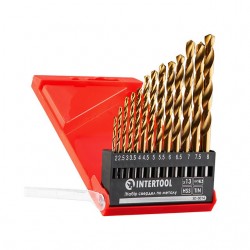Набор сверл по металлу DIN338 HSS 13шт (2-8мм) покрытие Ti Intertool SD-0014