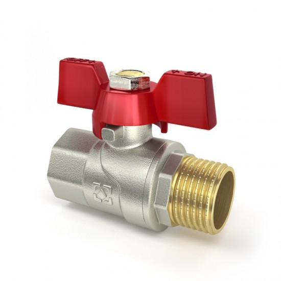 Кран шаровый DN15 1/2 ВН красная бабочка RAFTEC CBB-011 51178
