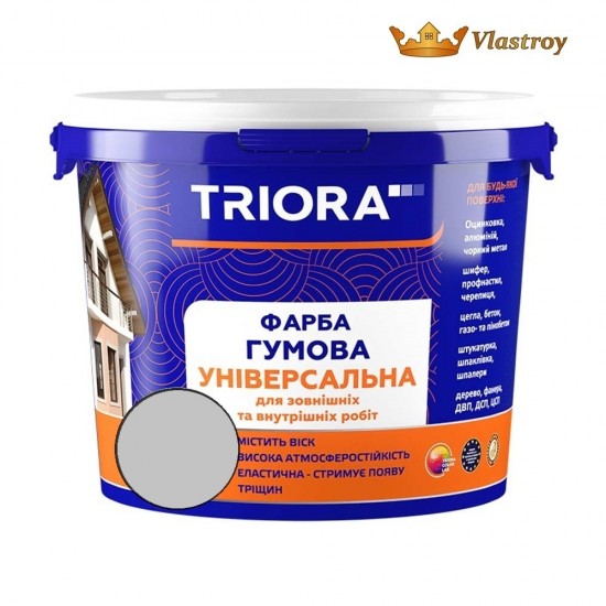 Краска резиновая универсальная 1.2 кг Triora  334 RAL 7046 серый